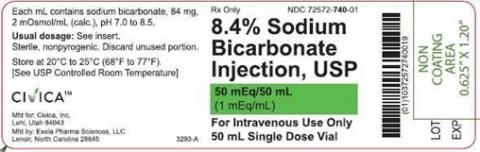 Image 2: “Civica brand 8.4% Sodium Bicarbonate Injection, USP, 50 mEq/50 mL”