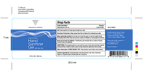 Label, Medically Minded Hand Sanitizer Gel 10 fl oz