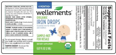 Image 1 - Wellements Organic Iron Drops Sample, 0.07 fl oz/2 ml 