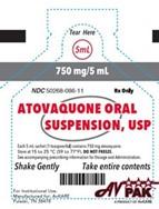 Image 2 – Product labeling, sachet, Atovaquone Oral Suspension USP