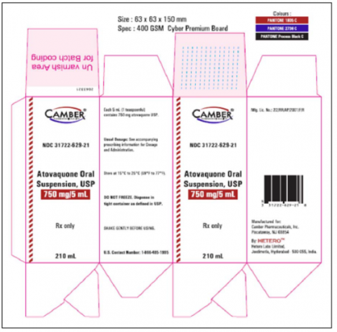 Image 2 - Carton Label, Atovaquone Oral Suspension, USP 750mg/5mL