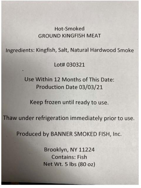 Banner Smoked Fish, Inc., Hot-Smoked Ground Kingfish Meat