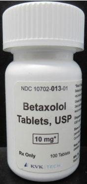 Image 3 “Front label, Betaxolol Tablets, USP 10 mg”