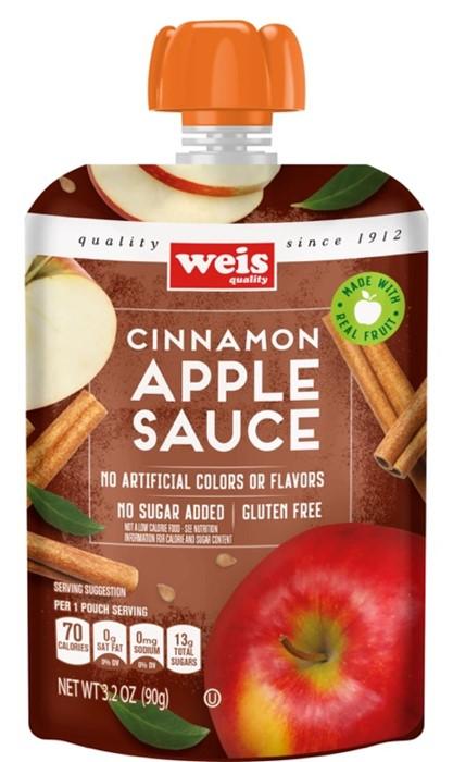 3 – Labeling, Weis Cinnamon Apple Sauce 