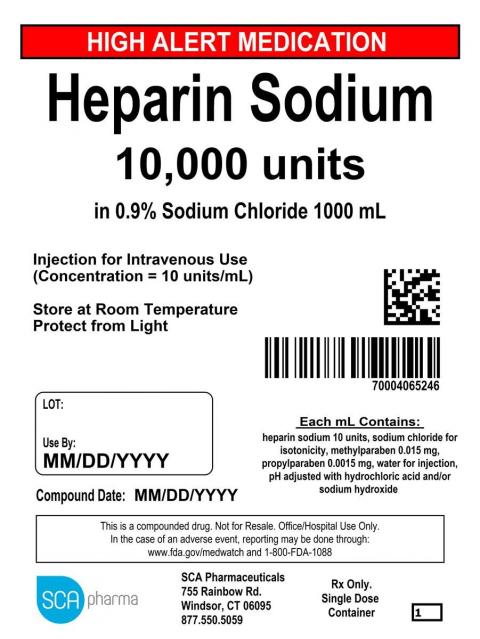 Heparin Sodium 10000 units, 10 units/ml