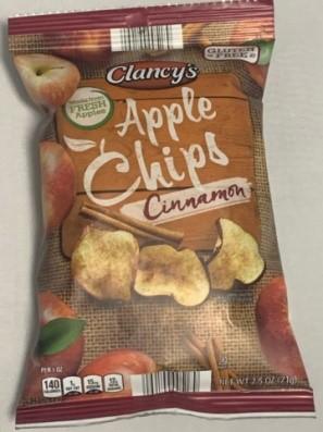 Clancy’s Cinnamon Apple Chips 2.5 ounce Package -Individual Package Codes: 26JUN2021   27JUN2021