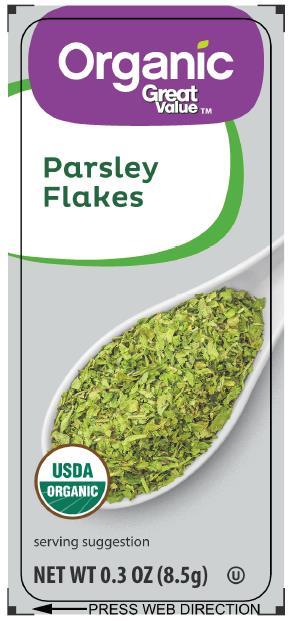 Image 1 - Label, Organic Great Value Parsley Flakes