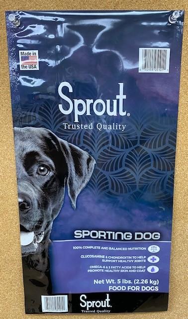 3. “Sprout, Sporting Dog, 5 lbs”