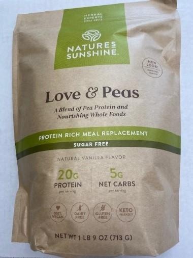 Labeling, Nature's Sunshine, Love & Peas Protein Rich Meal Replacement, Sugar Free