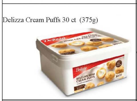 Photo 3 – Labeling, Delizza Cream Puffs, 30 count