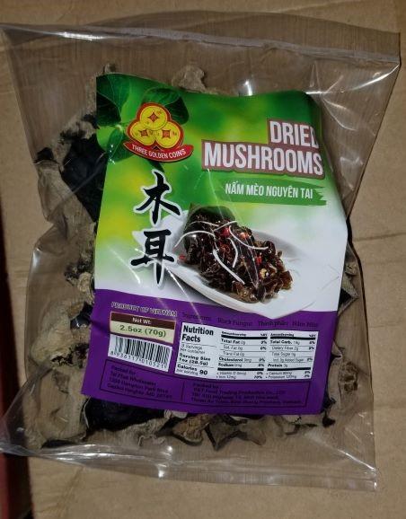 3) Three Coins Dried Mushrooms Whole – Item #: 01052- Nam Meo Nguyen -S- 2.5 oz