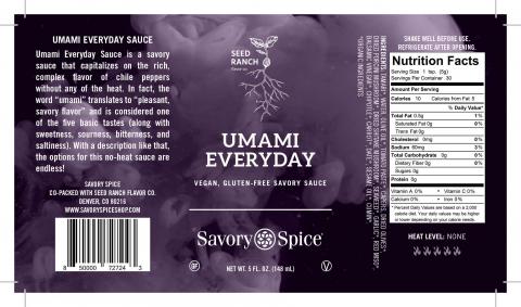 Image 3 – Labeling, Seed Ranch Flavor Co., Umami Everyday Savory Spice