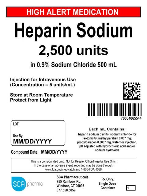 Heparin Sodium 2500 units, 5 units/ml