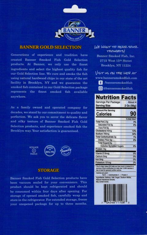 50.	Banner Norwegian Style Smoked Salmon (back label)