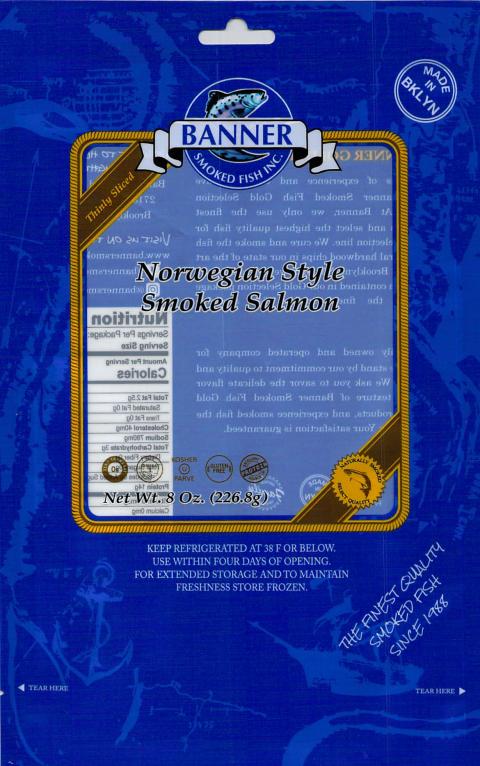 51.	Banner Norwegian Style Smoked Salmon, 8 oz (front label)
