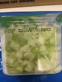 Image 6: “Back label, Gills Onions brand Fresh Diced Onions & Celery, 8 oz cups”