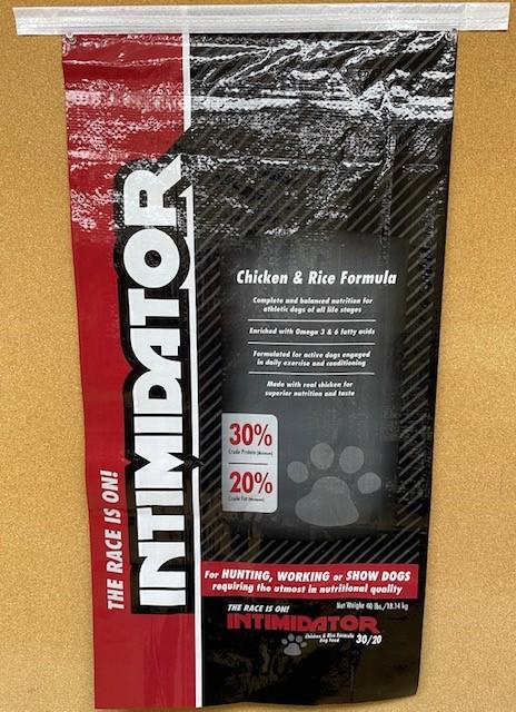 9. “Intimidator Chicken & Rice, 40 lb”
