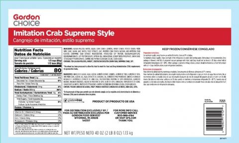 Label – Gordon Choice Imitation Crab Supreme Style