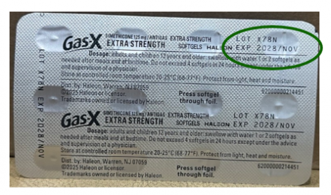 Photograph of Blister Card Gas-X Extra Strength Softgels (72 ct.)