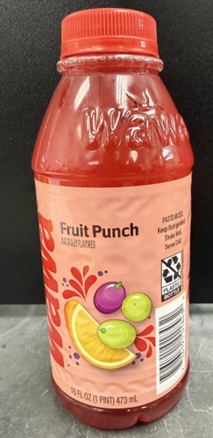 Wawa Fruit Punch, 16 oz pint bottle (side view)
