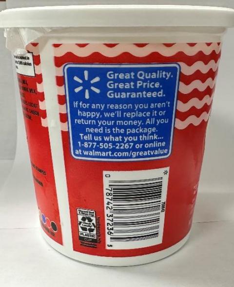 24 oz. container Great Value Small Curd Cottage Cheese – 4% milkfat minimum 