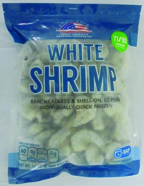 FROZEN RAW SHRIMP 71/90 GREAT AMERICAN 2LB BAG