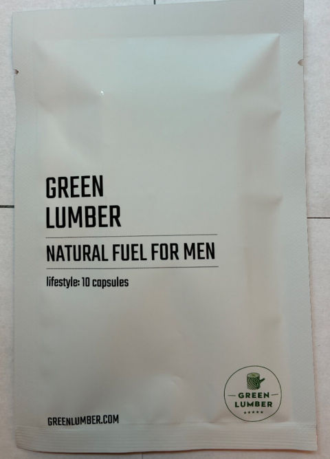 Front Panel for Green Lumber Natural Fuel For Men, 10 capsules