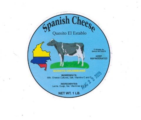 Spanish Cheese (Quesito Colombiano), Net Wt. 1 lb