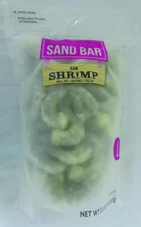 FROZEN RAW SHRIMP 31/40 SAND BAR 2LB BAG