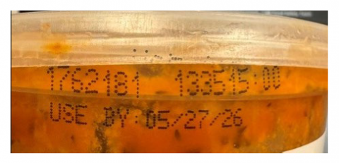 Photograph of product coding, Minestrone Soup, 24 oz.