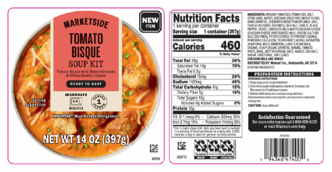 Marketside Tomato Bisque Soup Kit