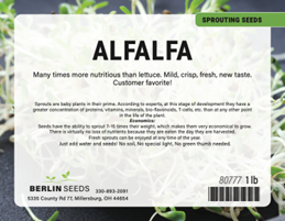 Product image for Berlin Seeds Recalls Alfalfa Sprouting Seed Because of Possible Health Risk