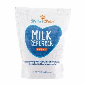 Image of front bag label, Shelter’s Choice Milk Replacer Puppies 