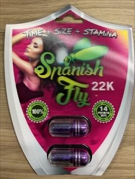 Spanish Fly 22k capsules, front label