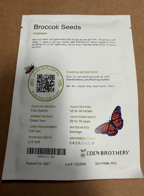 Recalled product label — Eden Brothers LLC