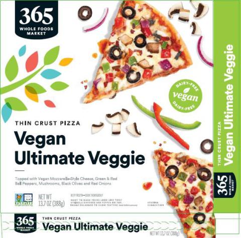 Richelieu Foods Inc. Wheeling Illinois is Announcing an Extension of Voluntarily Recalling 1 Lot of 365 Whole Foods Market Vegan Ultimate Veggie Thin Crust Pizza Due to Potential Presence of Undeclared Milk