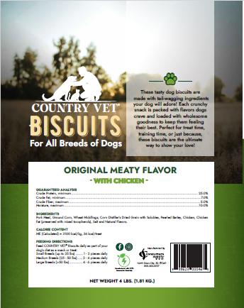 Country Vet Biscuits Original Meaty Flavor — back of package