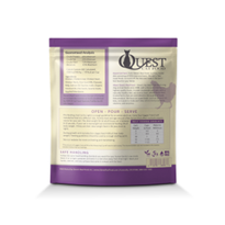 Back of package, Quest Cat Food Chicken Recipe Freeze Dried Nuggets