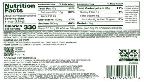 Incorrect Three Cheese Mac & Cheese bottom label lacking soy disclosure