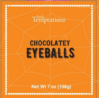 Little Temptations Chocolatey Eyeballs, Front Label, 7 oz.