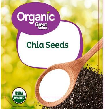 Image 2: “Product label Great Value Organic Chia Seeds, 32 oz.”