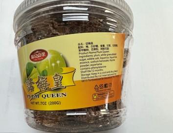 Image 2: “Photograph of side label of Plum Queen, 7 oz. (200 g)”