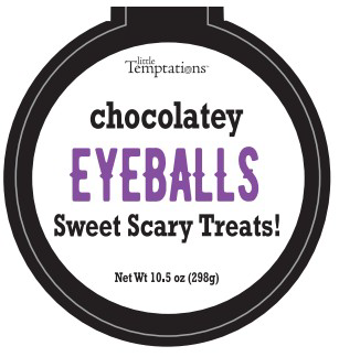 Little Temptations Chocolatey Eyeballs Sweet Scary Treats, Label, 10.5 oz.