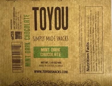 Image 3: “Label for ToYou Mint Dark Chocolate, 1.41 oz.”