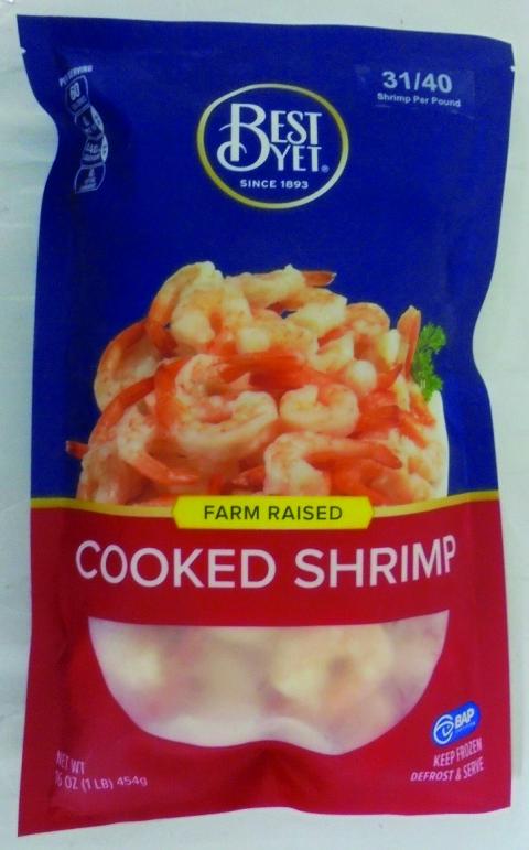 FROZEN COOKED SHRIMP 31/40 BEST YET 1LB BAG