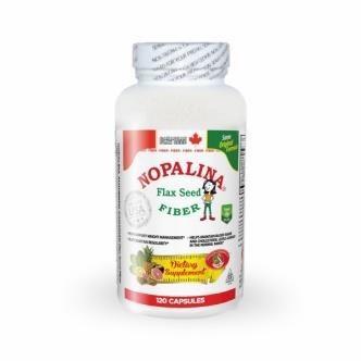 Front of Bottle – Nopalina Flax Seed Fiber, Capsules 120 Count bottle