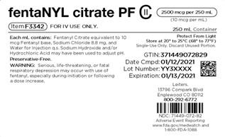 Image 4 - Labeling, fentanyl citrate PF 2500mcg