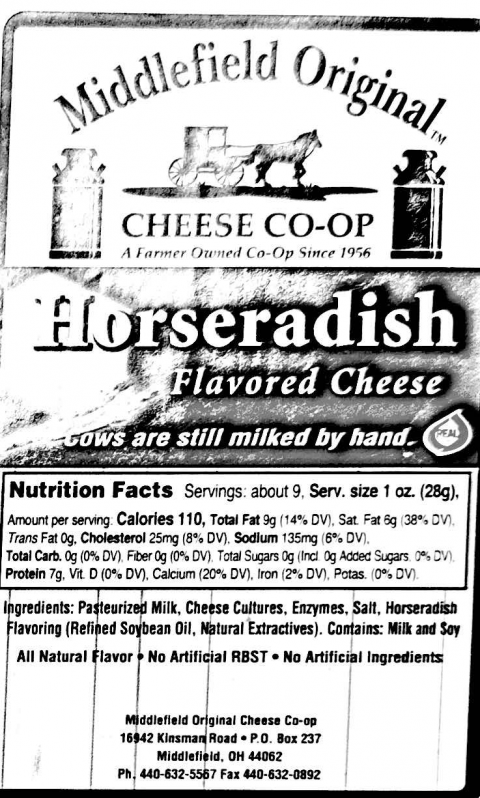 Middlefield Original Cheese Co-op Horseradish Flavored Cheese