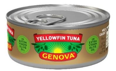 Bottom packaging – Genova Yellowfin Tuna showing can code