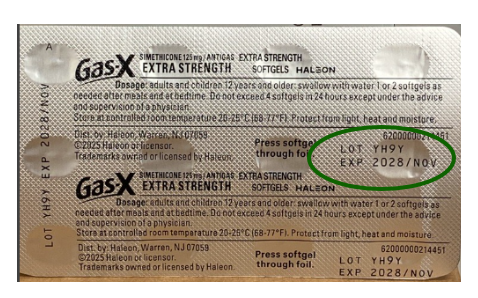 Photograph of Blister Card Gas-X Extra Strength Softgels (120 ct.)